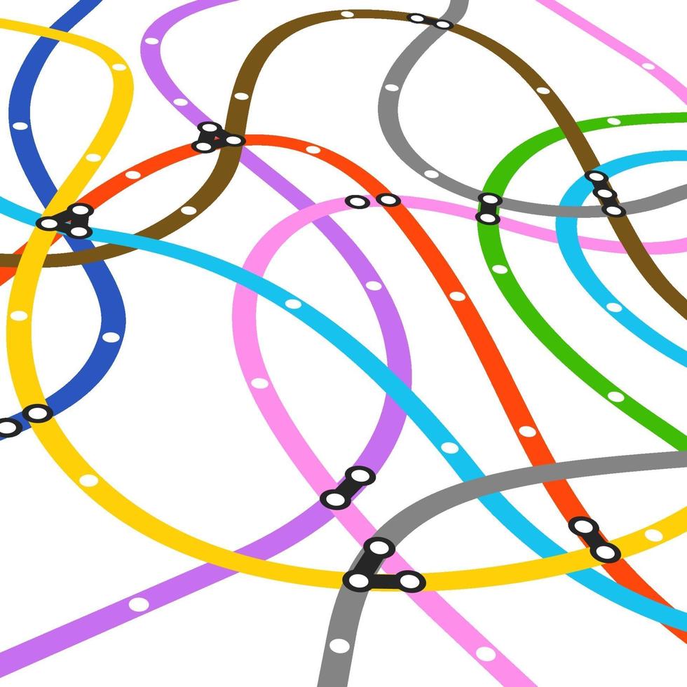 abstraktes Farb-Metro-Schema in Perspektive vektor