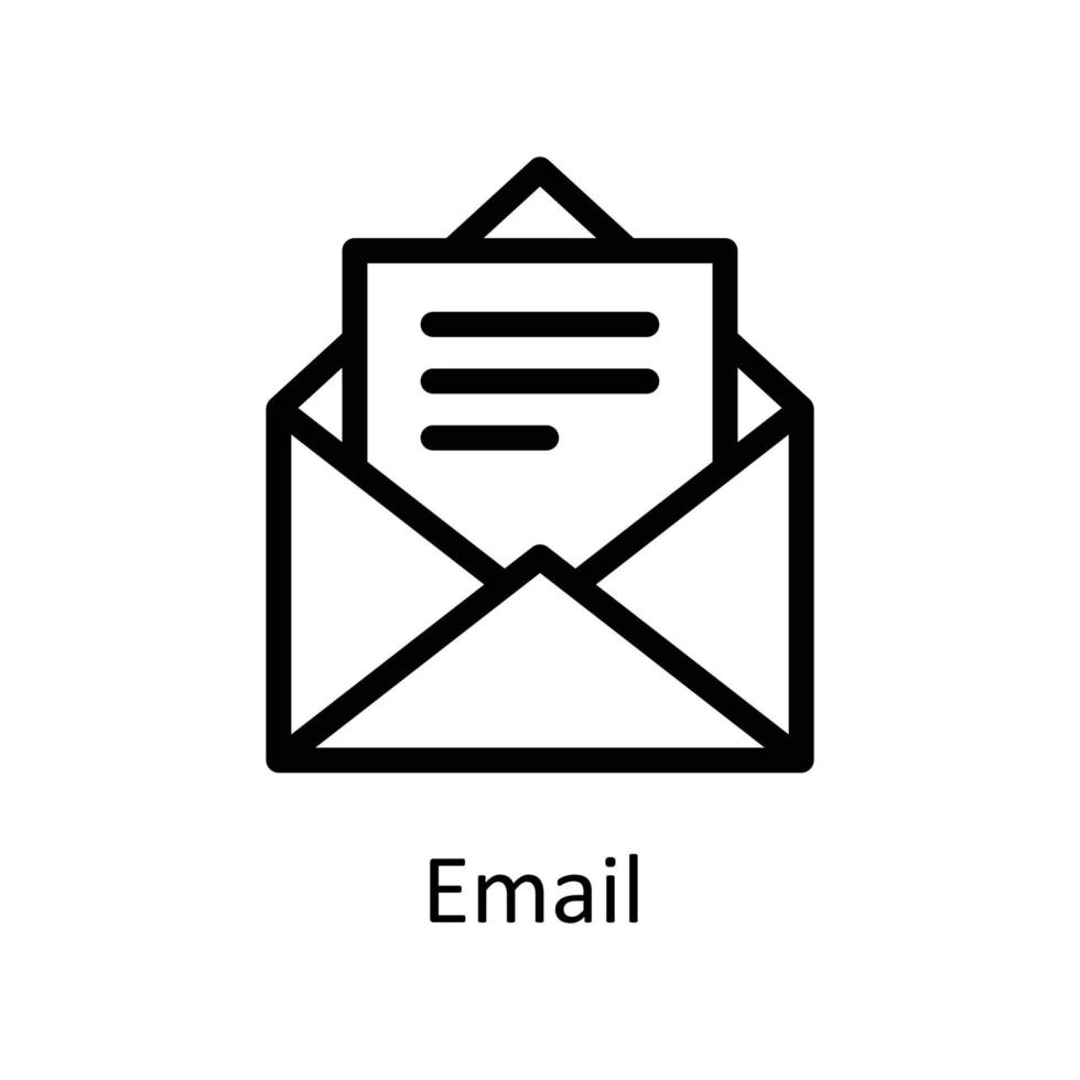 Email Vektor Gliederung Symbole. einfach Lager Illustration Lager