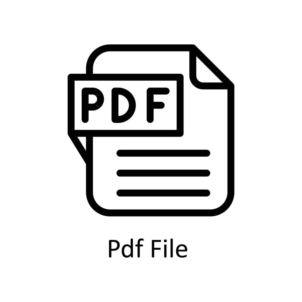 pdf fil vektor översikt ikoner. enkel stock illustration stock