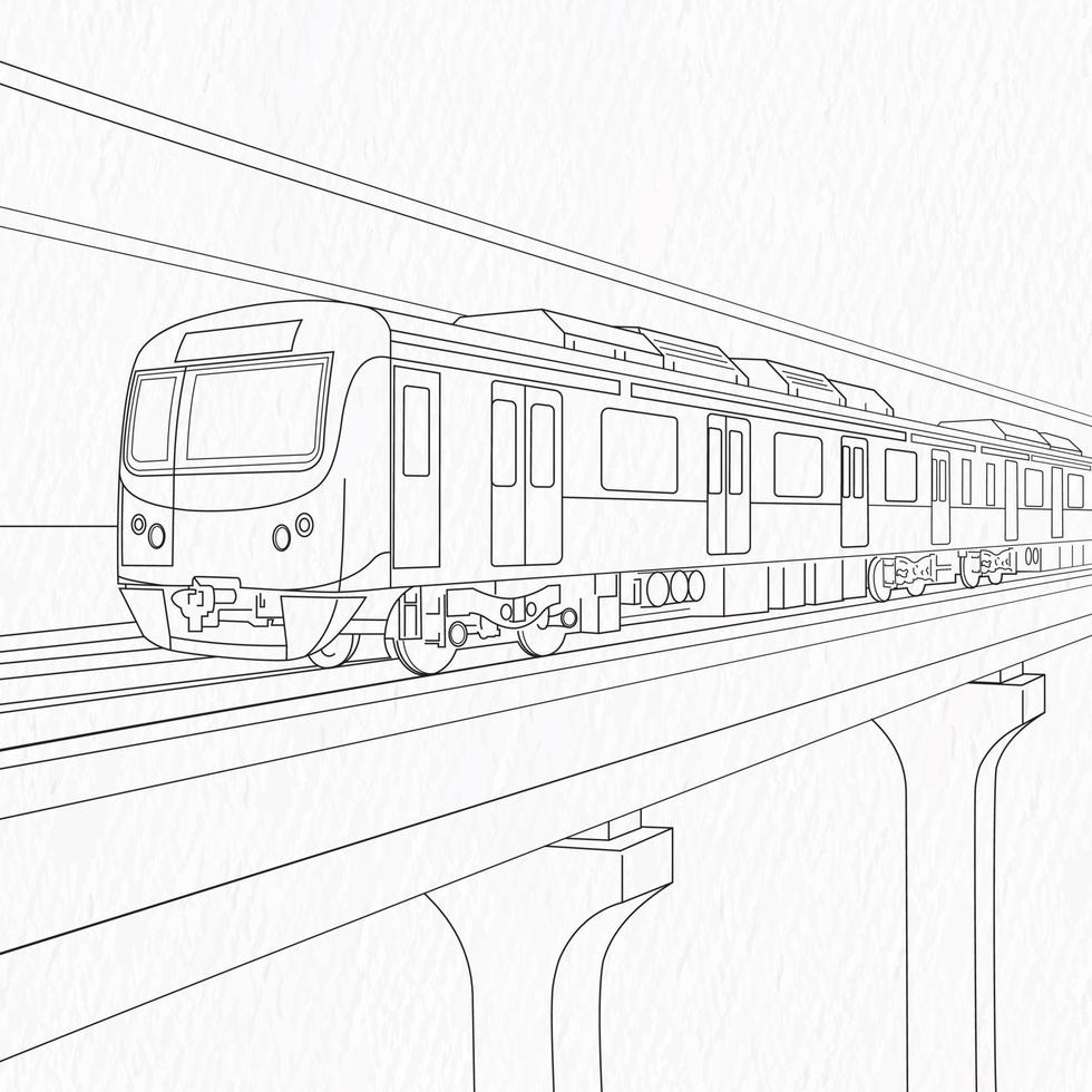 Bangladesch hoch Geschwindigkeit Metro Schiene Linie Kunst auf Papier texturiert Hintergrund vektor