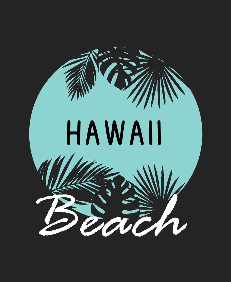 Hawaii Strand t Hemd Vorlage Design. vektor