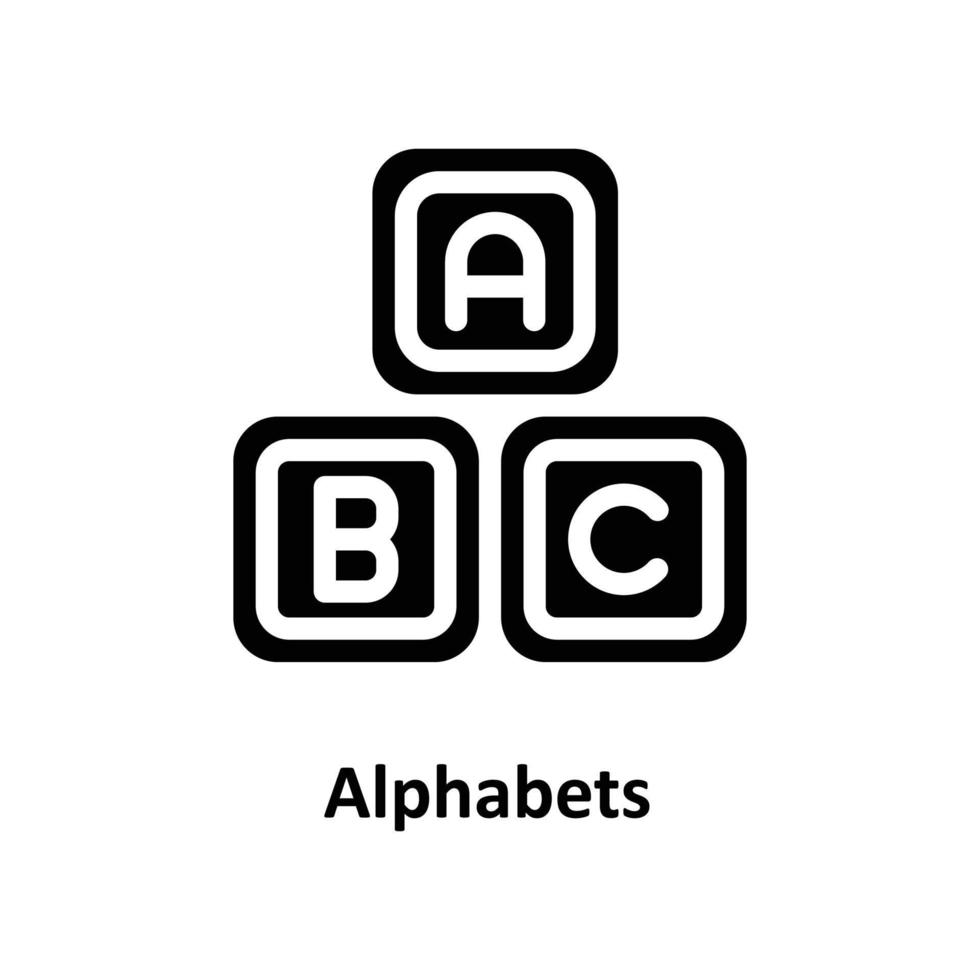 Alphabete Vektor solide Symbole. einfach Lager Illustration Lager