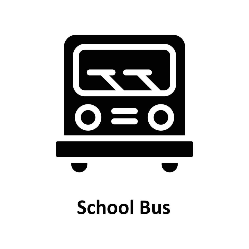 Schule Bus Vektor solide Symbole. einfach Lager Illustration Lager