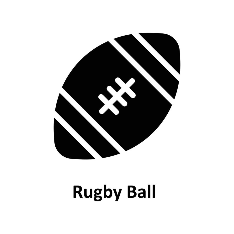 Rugby Ball Vektor solide Symbole. einfach Lager Illustration Lager