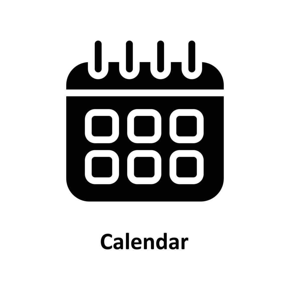 kalender vektor fast ikoner. enkel stock illustration stock