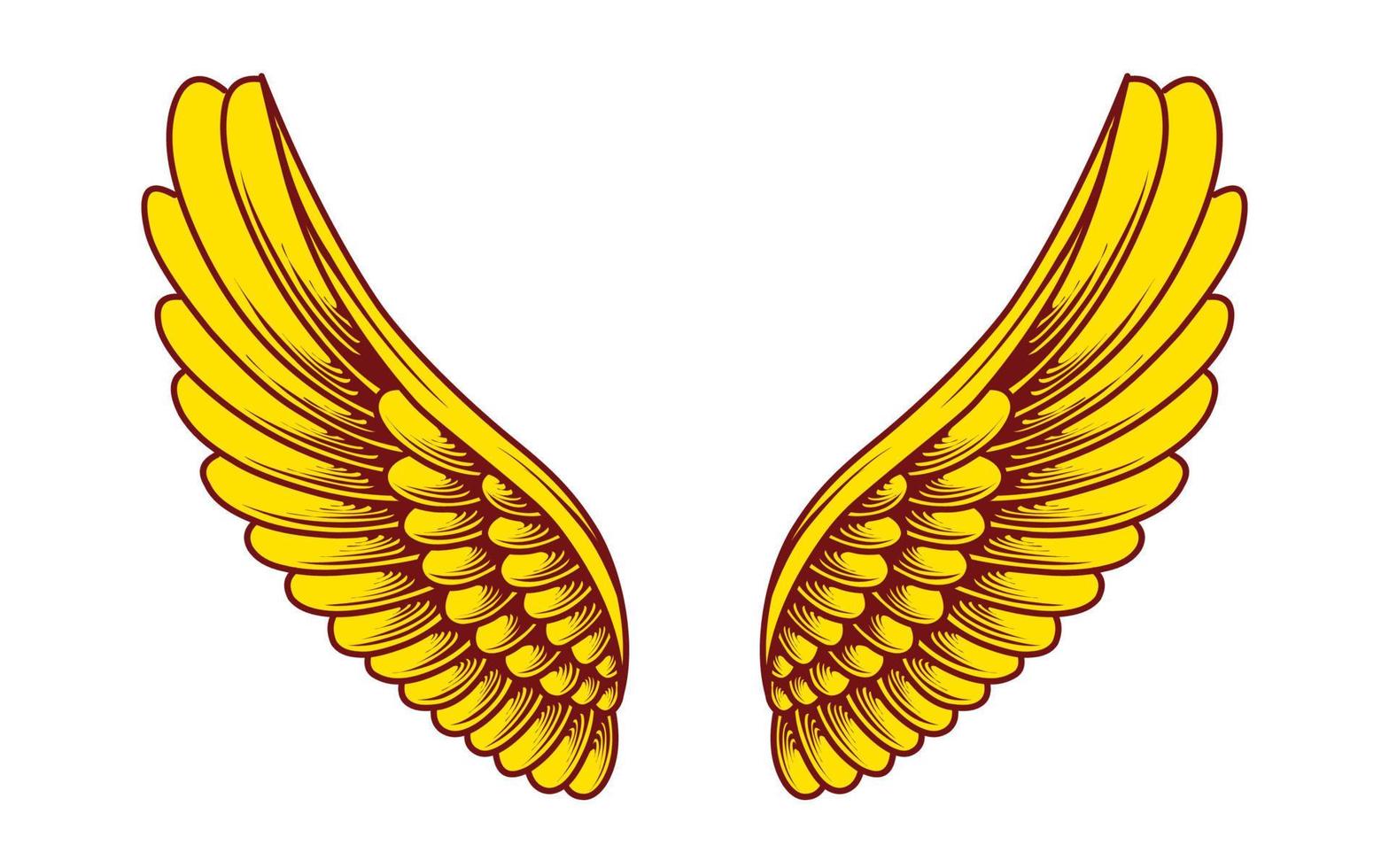 vektor gul ängel vingar illustration design
