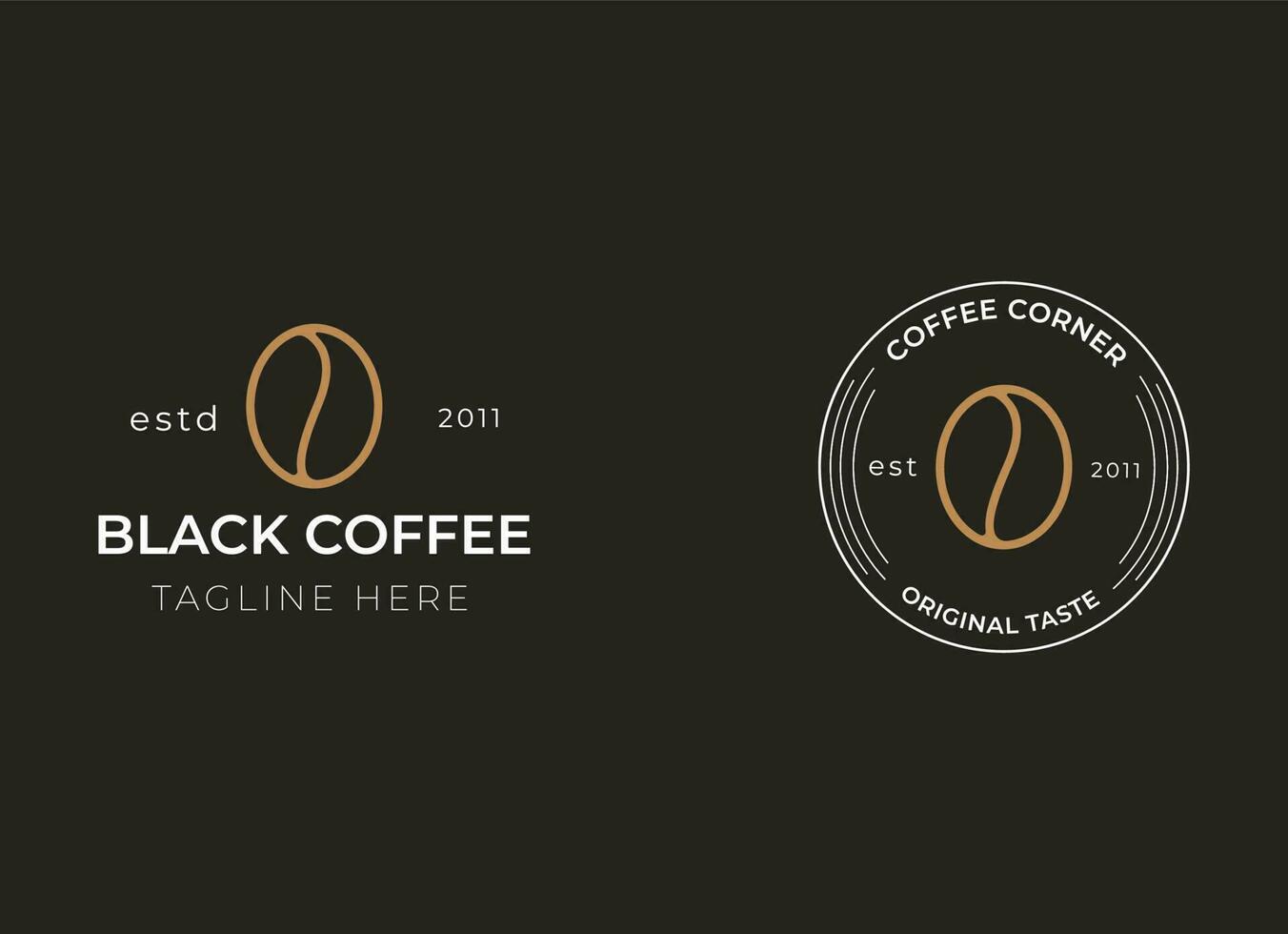 minimalistisk kaffe emblem logotyp design vektor