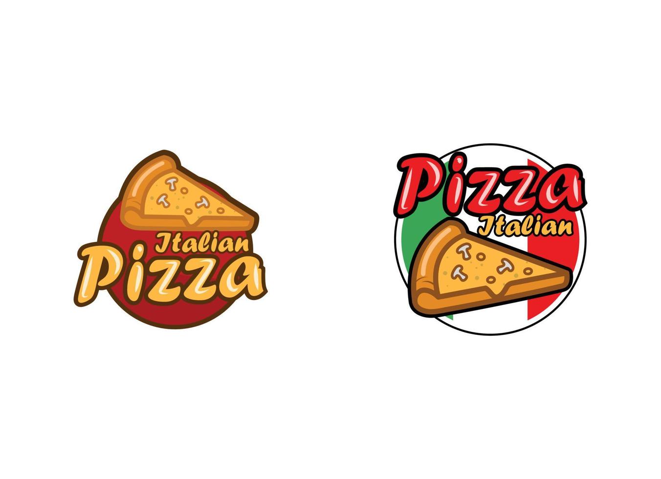 Italienisch Pizza Vektor Logo zum Restaurant und schnell Lebensmittel. Lieferung Bedienung Pizza