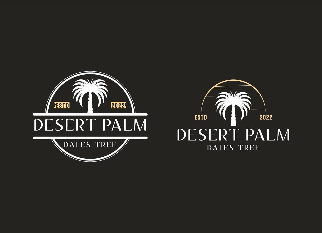 Luxus Termine Palme Logo Vorlage. Wüste Palme Logo vektor