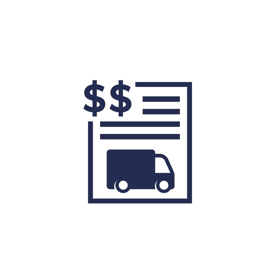 Transport Kosten Symbol mit Lieferwagen, Vektor
