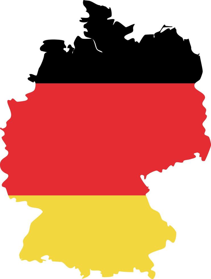 Deutschland Karte mit National Flagge. vektor