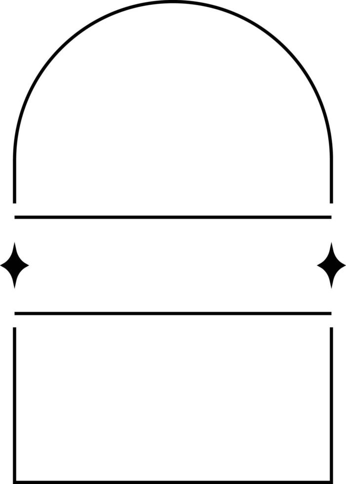 minimalistisk linjär valv ram, element och illustrationer i enkel linjär stil vektor