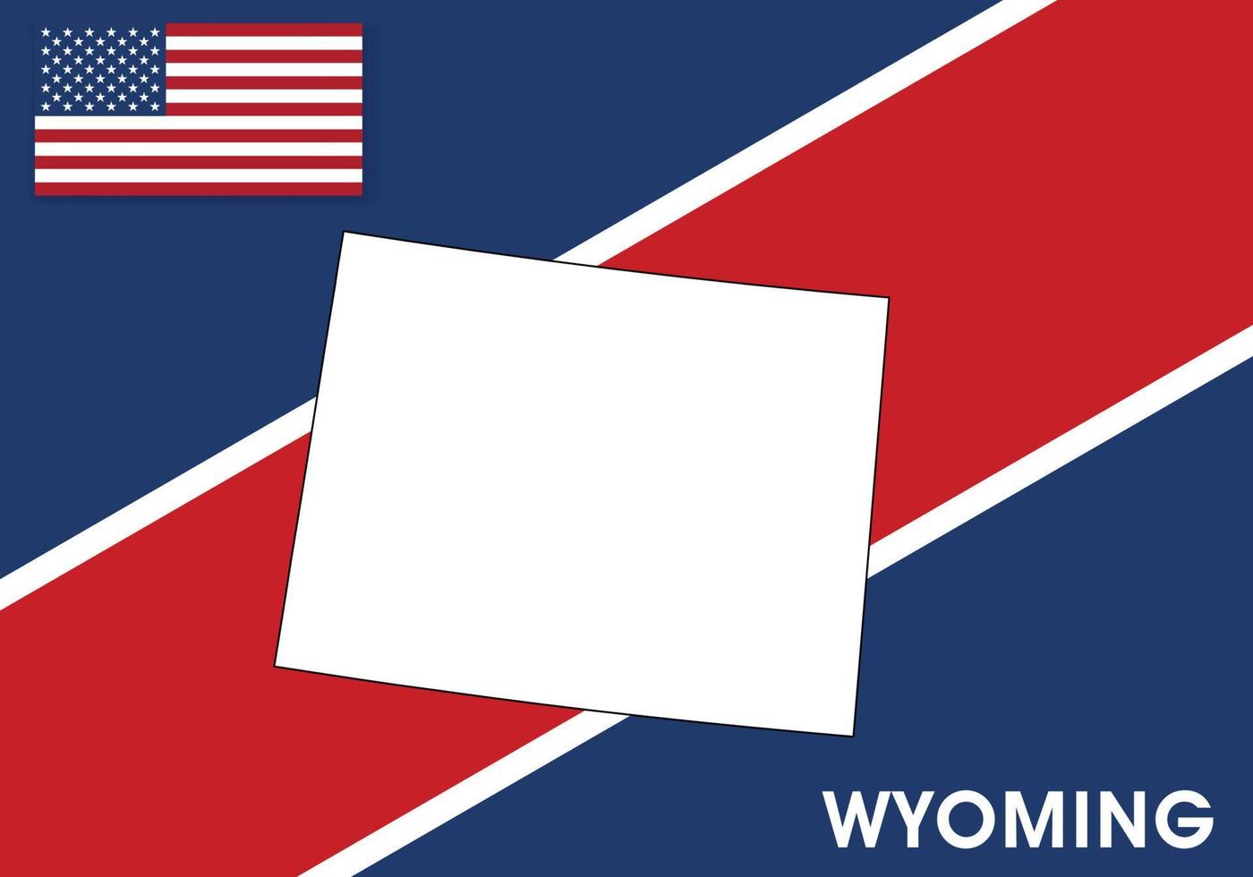 wyoming - usa, förenad stater av Amerika Karta vektor mall. vit Färg Karta på flagga bakgrund för design, infographic - vektor illustration eps 10