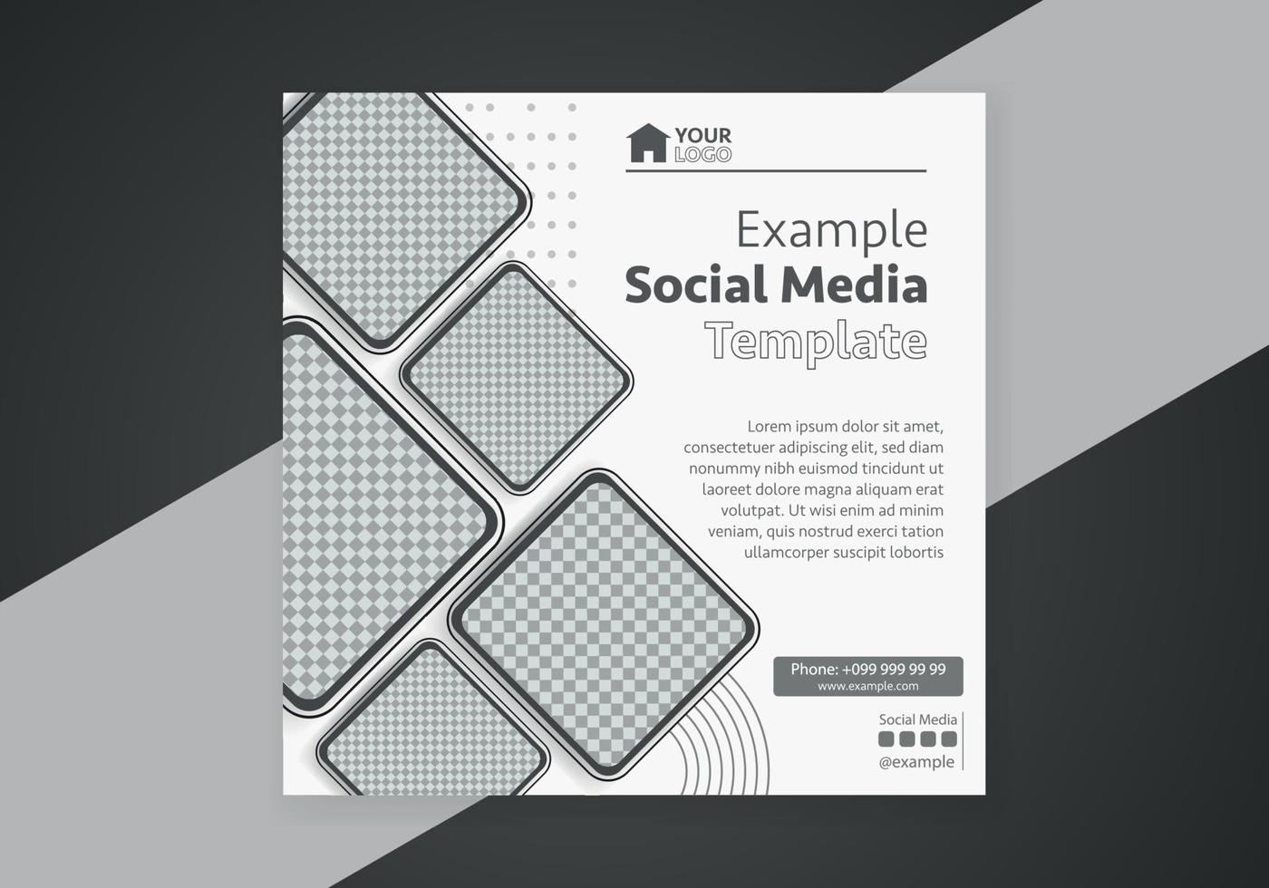minimal design layout. redigerbar fyrkant abstrakt modern geometrisk form baner mall för social media posta befordran. vektor