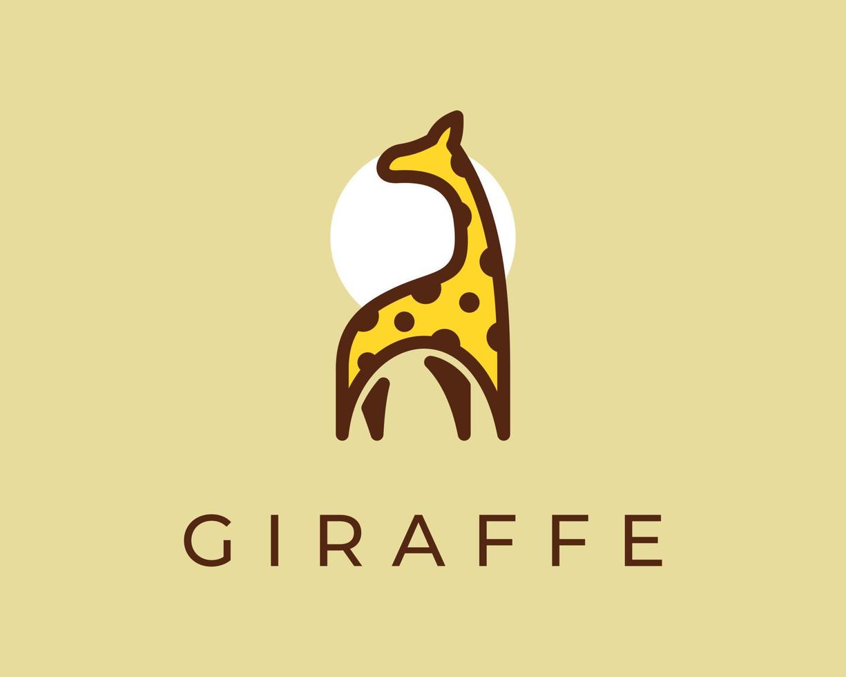 giraff safari afrikansk vilda djur och växter djur- söt tecknad serie maskot lekfull modern enkel vektor logotyp design