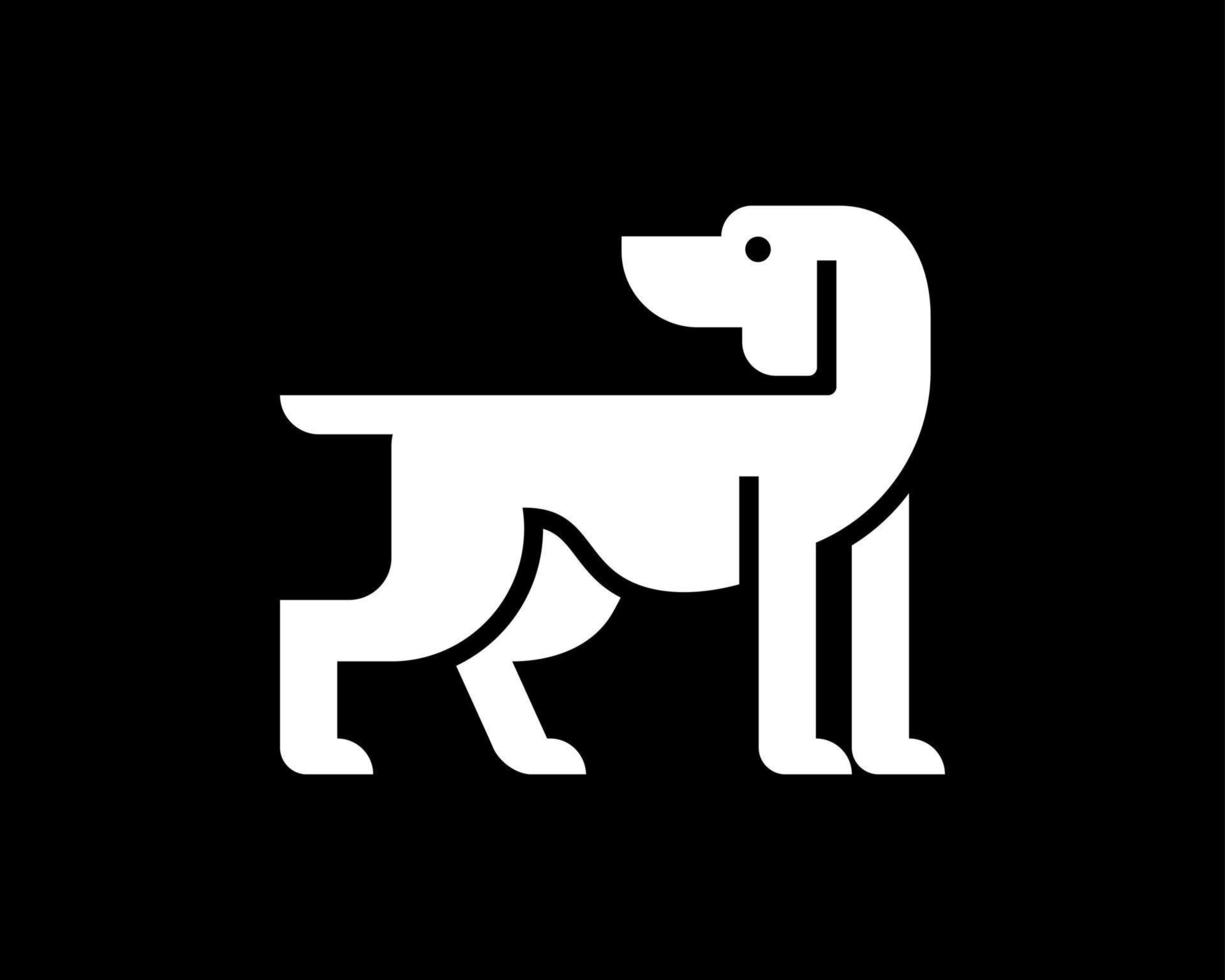 Stehen Hund hetzen Dackel Stammbaum Eckzahn geometrisch Silhouette einfach eben Vektor Logo Design