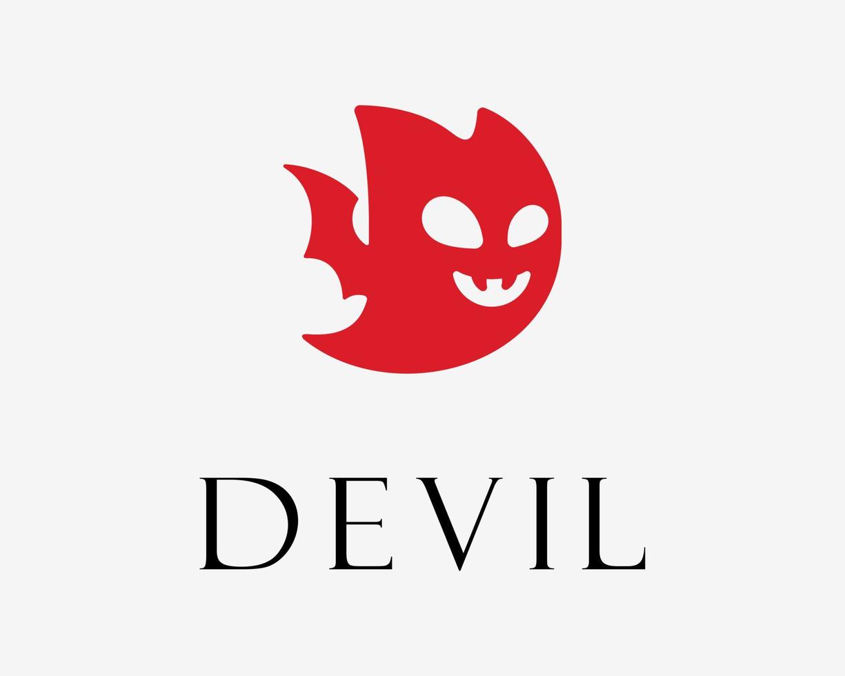 Geist gespenstisch rot Teufel Dämon böse Boo Angst gruselig Spaß Kopf Gesicht Maskottchen Charakter Vektor Logo Design