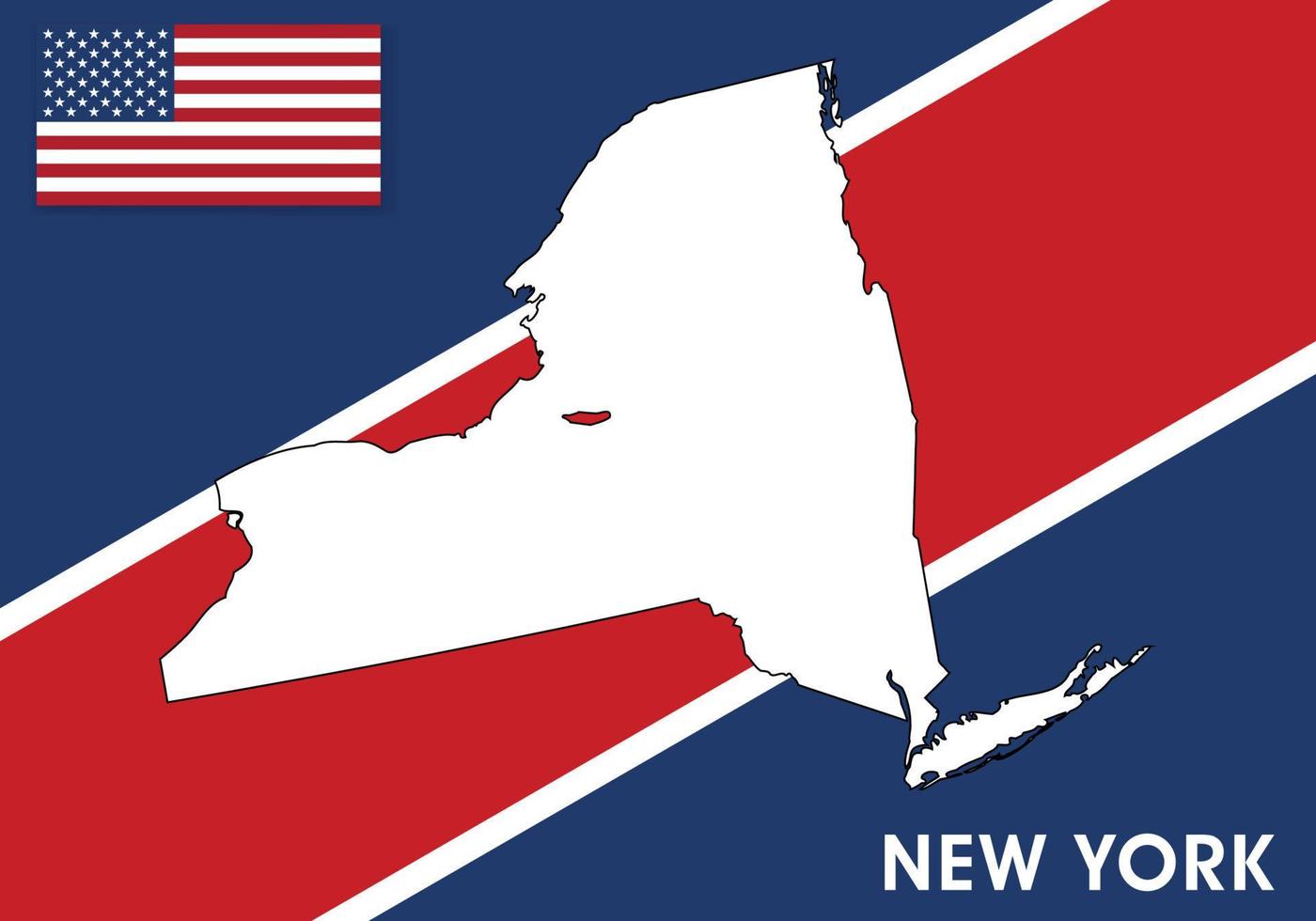 ny york - usa, förenad stater av Amerika Karta vektor mall. vit Färg Karta på flagga bakgrund för design, infographic - vektor illustration eps 10