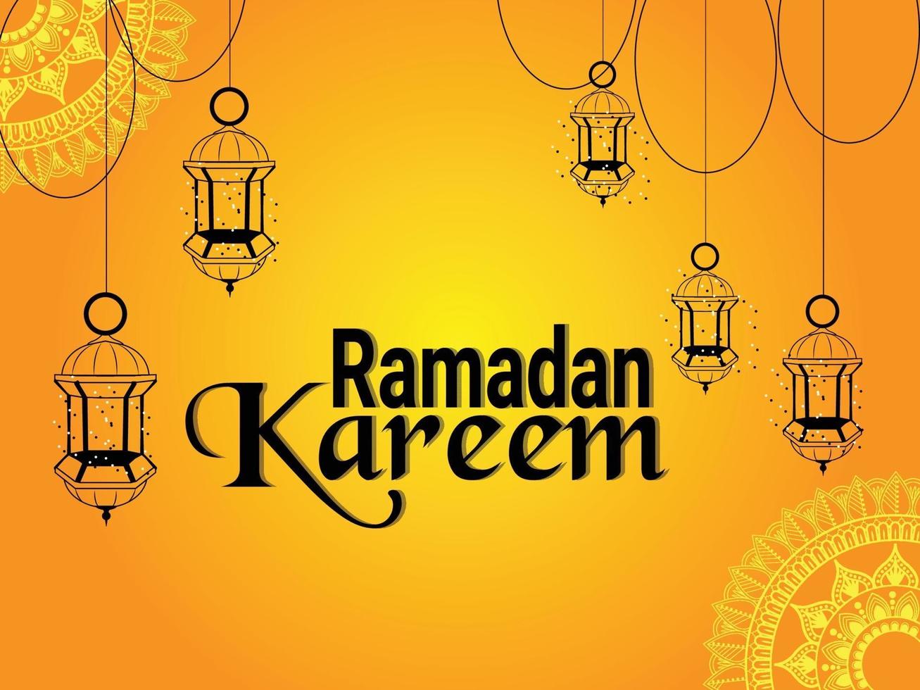 Ramadan Kareem Design. Ramadan-Illustration mit goldenem Mond und Laterne vektor