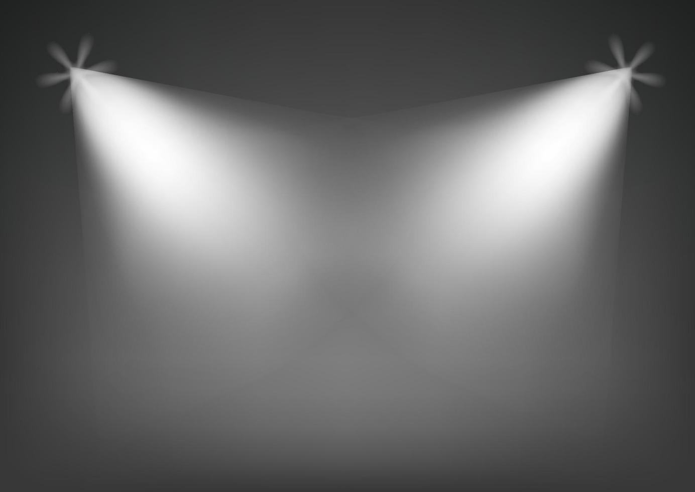 beleuchtete leere Bühne mit hellen Lichtern vektor