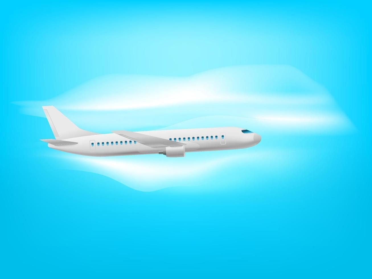 semester illustration. flygplan i en himmel med moln vektor