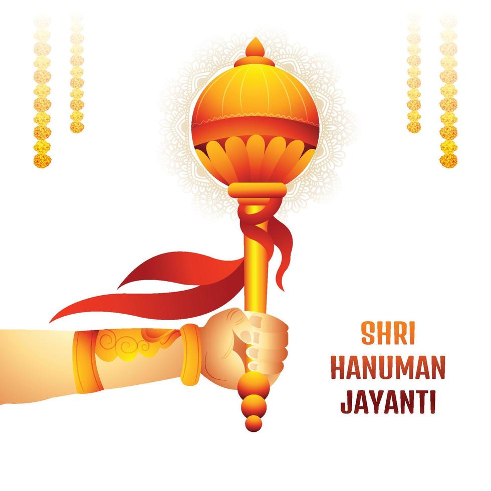 illustration av gadda för hanuman jayanti hälsning kort bakgrund vektor