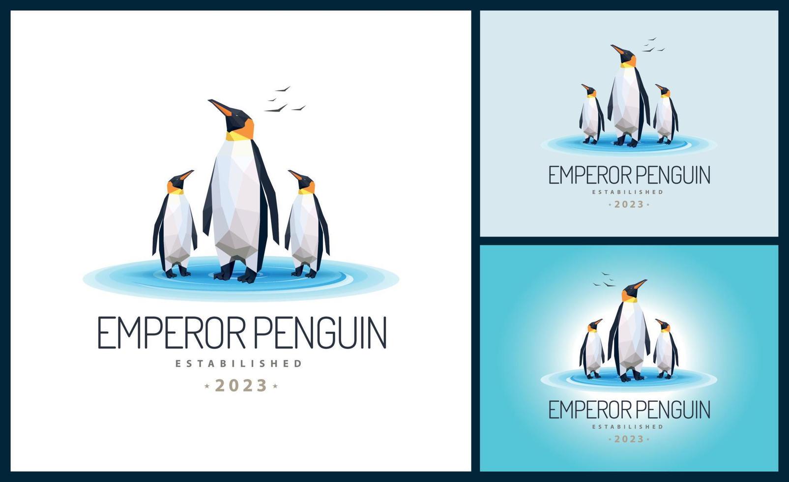 Kaiser Pinguin Antarktis Eis Schnee Mosaik Logo Vorlage Design zum Marke oder Unternehmen und andere vektor