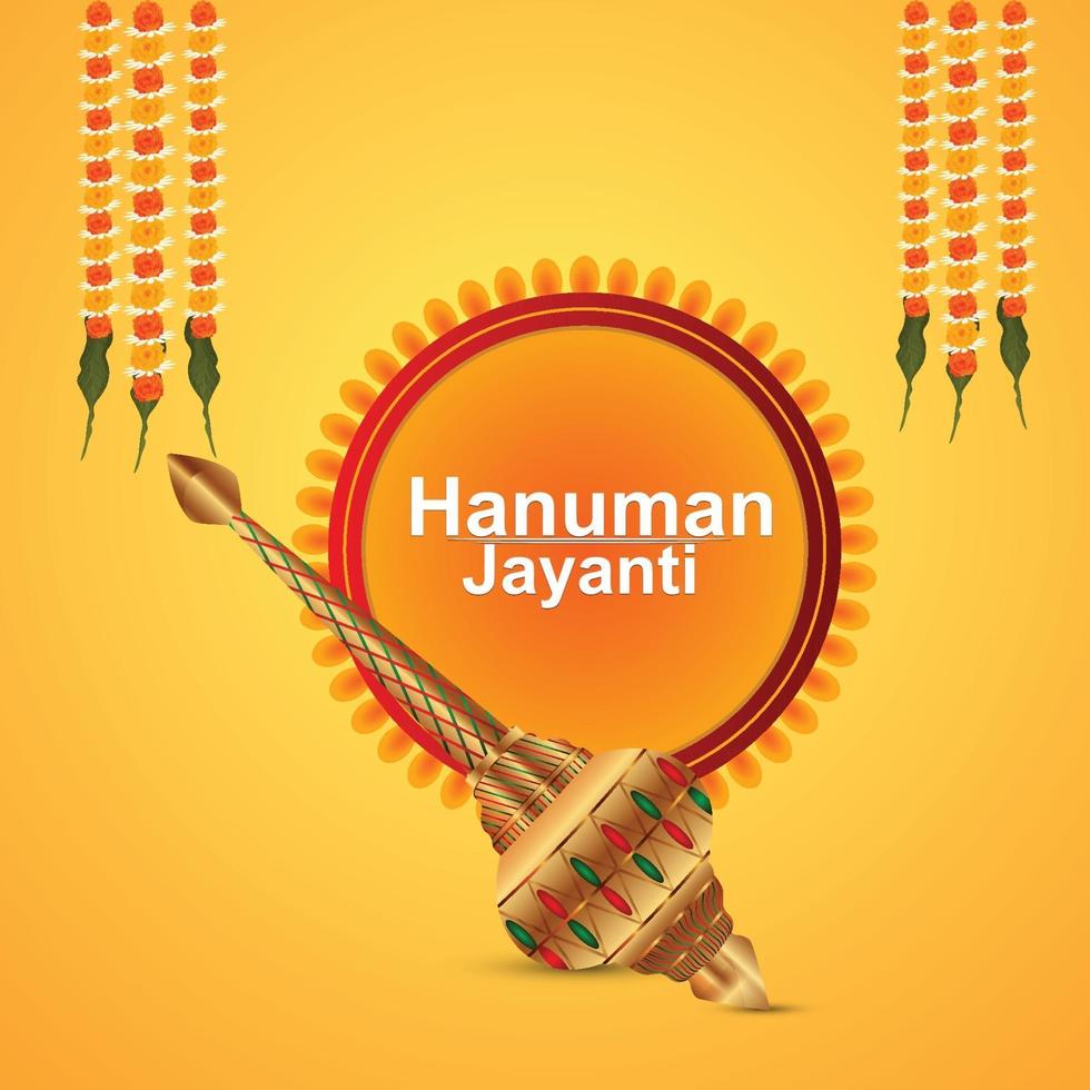 kreativ illustration av Lord Hanuman för Hanuman Jayanti bakgrund vektor