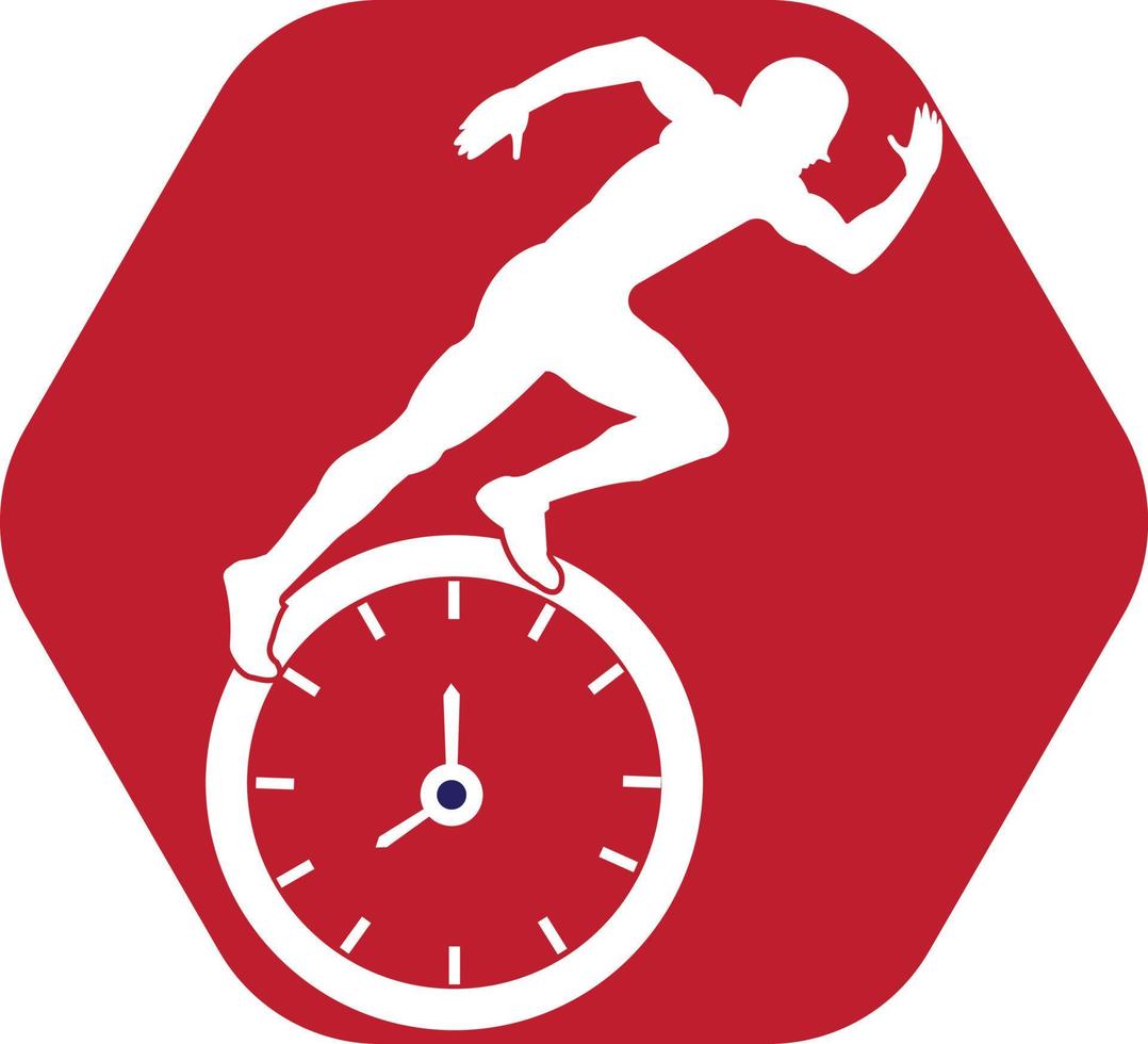 Zeit Lauf Vektor Logo Vorlage. diese Design verwenden Uhr und fürr Symbol. geeignet zum Management.