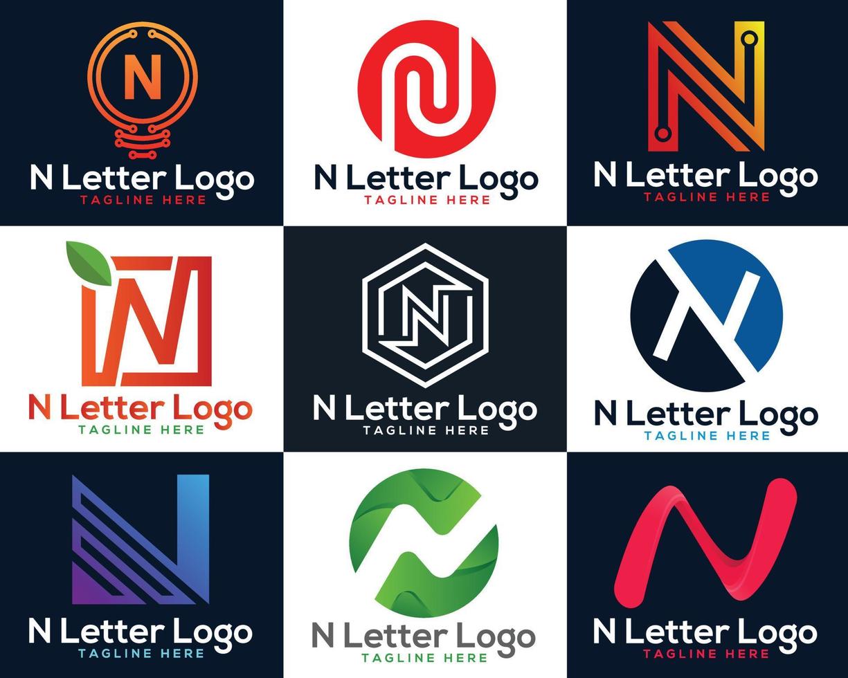 abstrakt bunt n Brief Logo Design. vektor