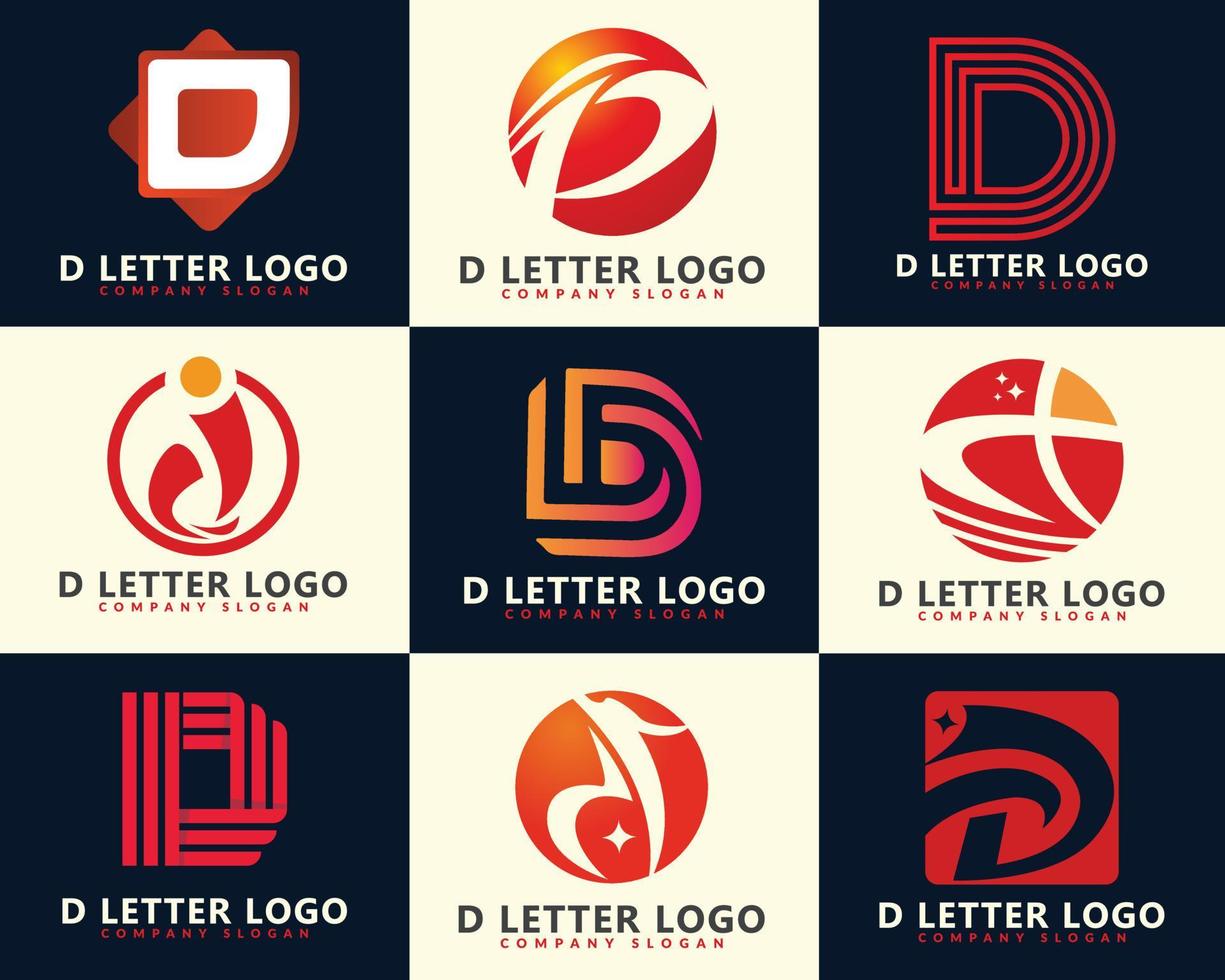 Initiale Brief d Digital Logo Design Vorlage. vektor