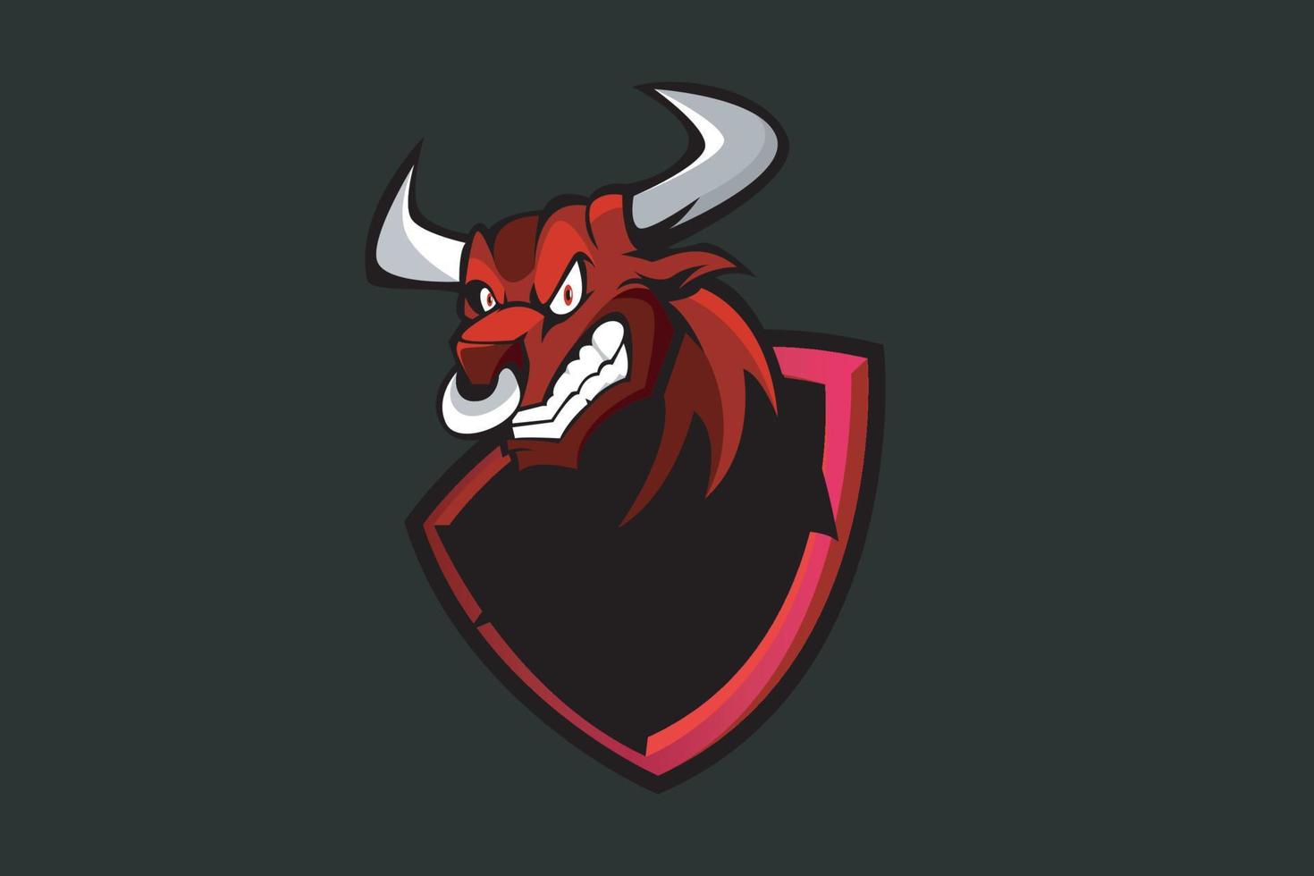 röd tjur tecknad serie maskot logotyp vektor