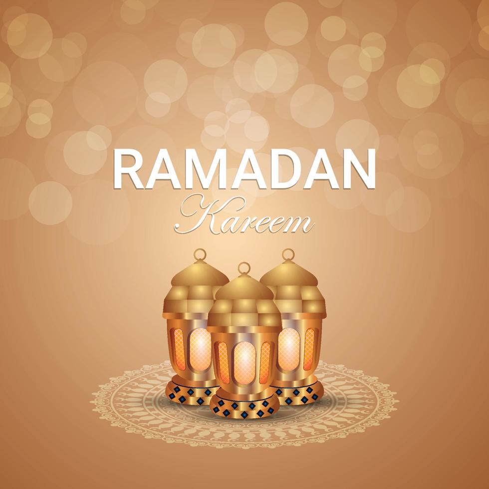 Iftar Party oder Ramadan Mubarak Hintergrund mit arabischer Laterne vektor
