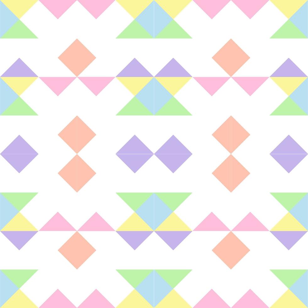 kärlek grön violett triangel blandning till fyrkant halv orange Färg skönhet form sömlös mönster på vit bakgrund vektor
