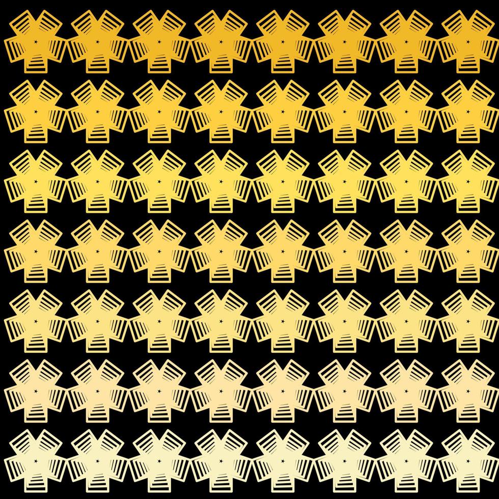 golden Gold Platz Star geometrisch multi Linien nahtlos Muster gradant Farbe. isometrisch abstrakt Eleganz Design mit schwarz Hintergrund vektor