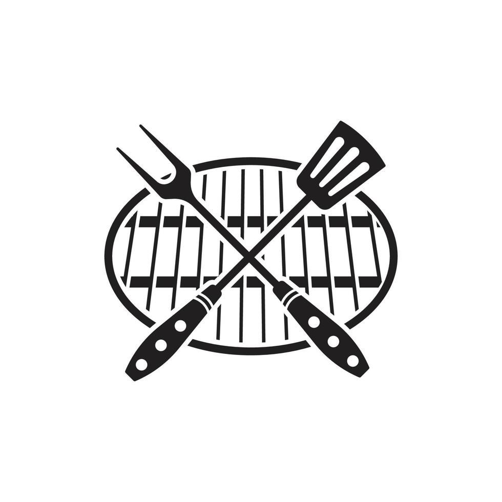 bbq grill logotyp vektor
