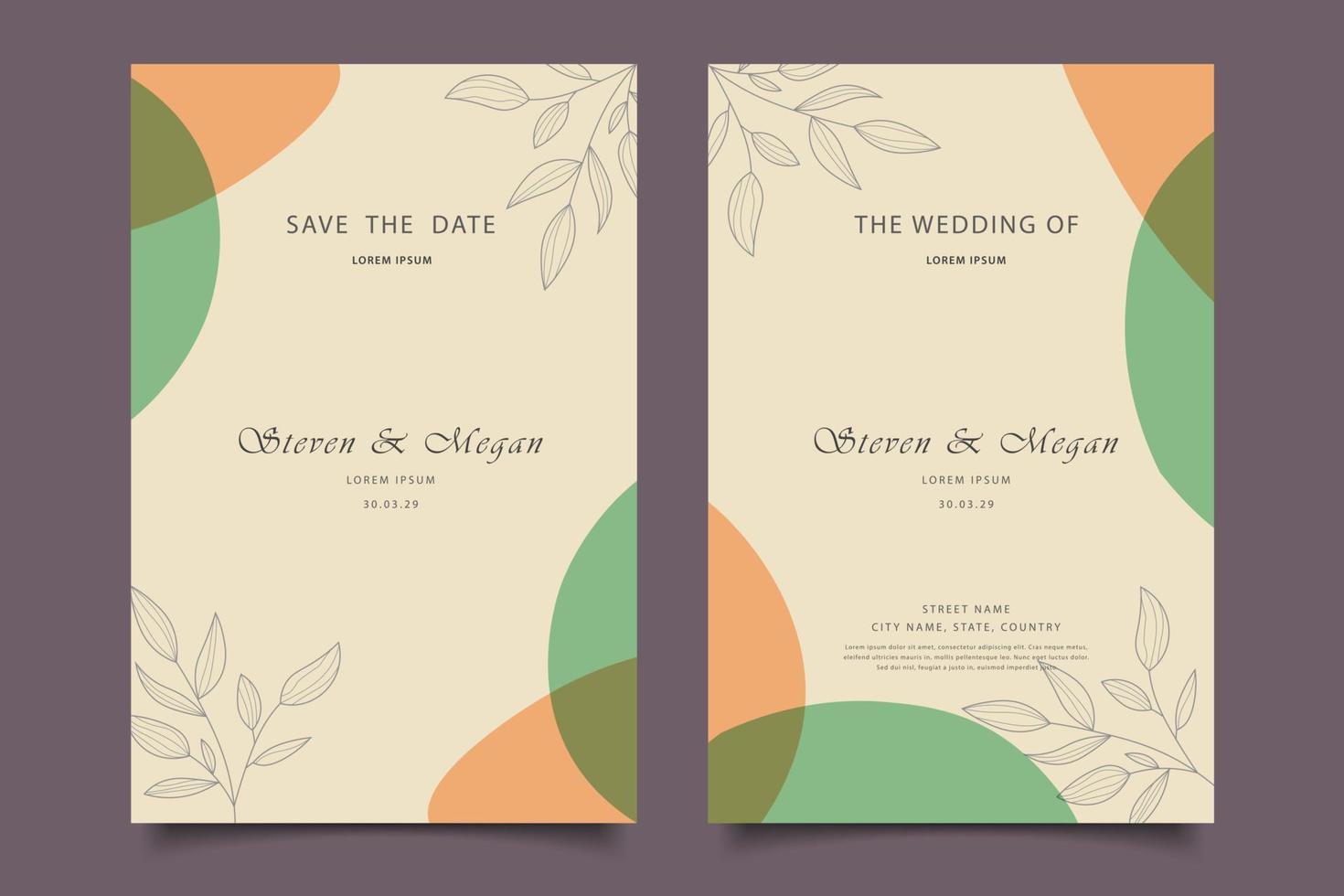 Design der Hochzeitseinladungskarte vektor