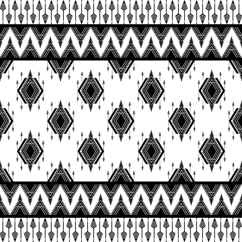 schwarz und Weiß im geometrisch nahtlos Muster im Vektor Illustration Design zum Verpackung Papier, Teppich, Schal, Fliese und Mehr