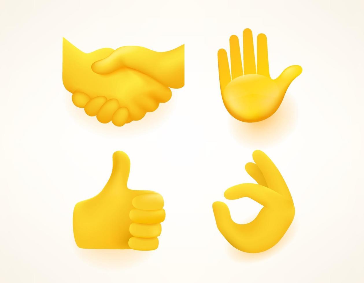 Vektor-Emoji-Set für Web und Apps. Handbewegungen vektor