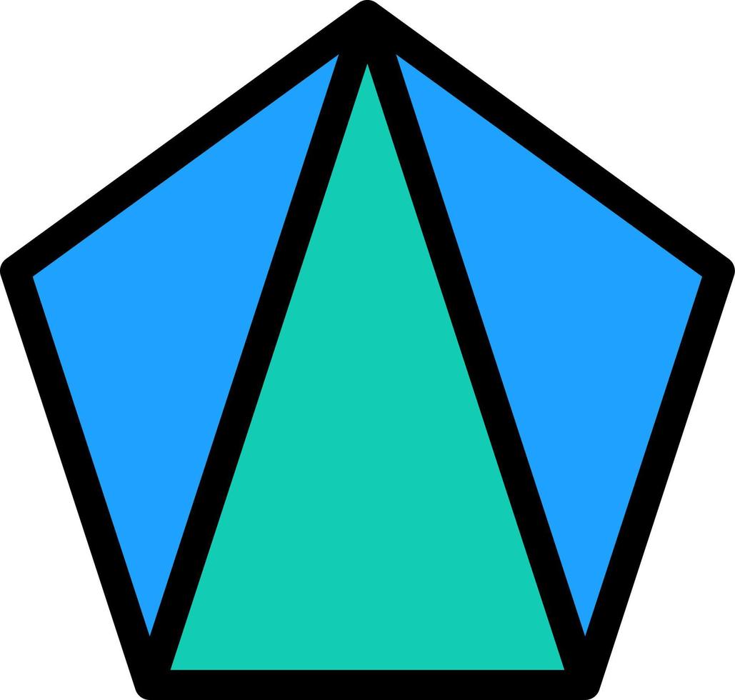 geometrisk ikon av trianglar former. triangel formning en femhörning med översikt. illustration av geometrisk för grafisk resurs. enkel form av geometri för design element, dekoration, tecken eller symbol vektor