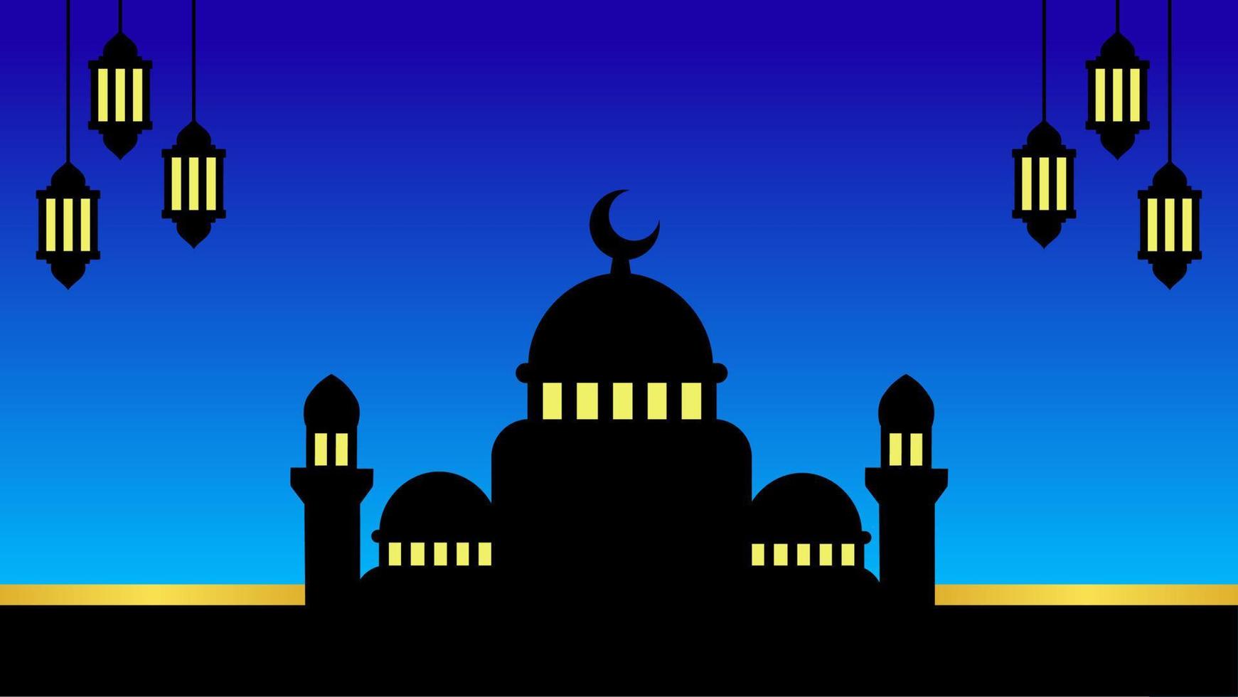 Ramadan Hintergrund von Moschee und Laterne zum islamisch Design. Hintergrund zum desain Grafik Ramadan Gruß im Muslim Kultur und Islam Religion. Grafik Ressource von Ramadan Kultur vektor