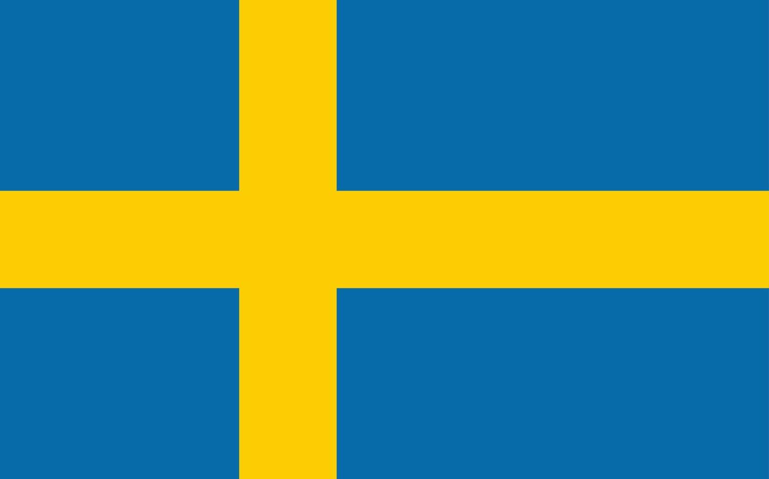 Sverige nationell officiell flagga symbol, baner vektor illustration.
