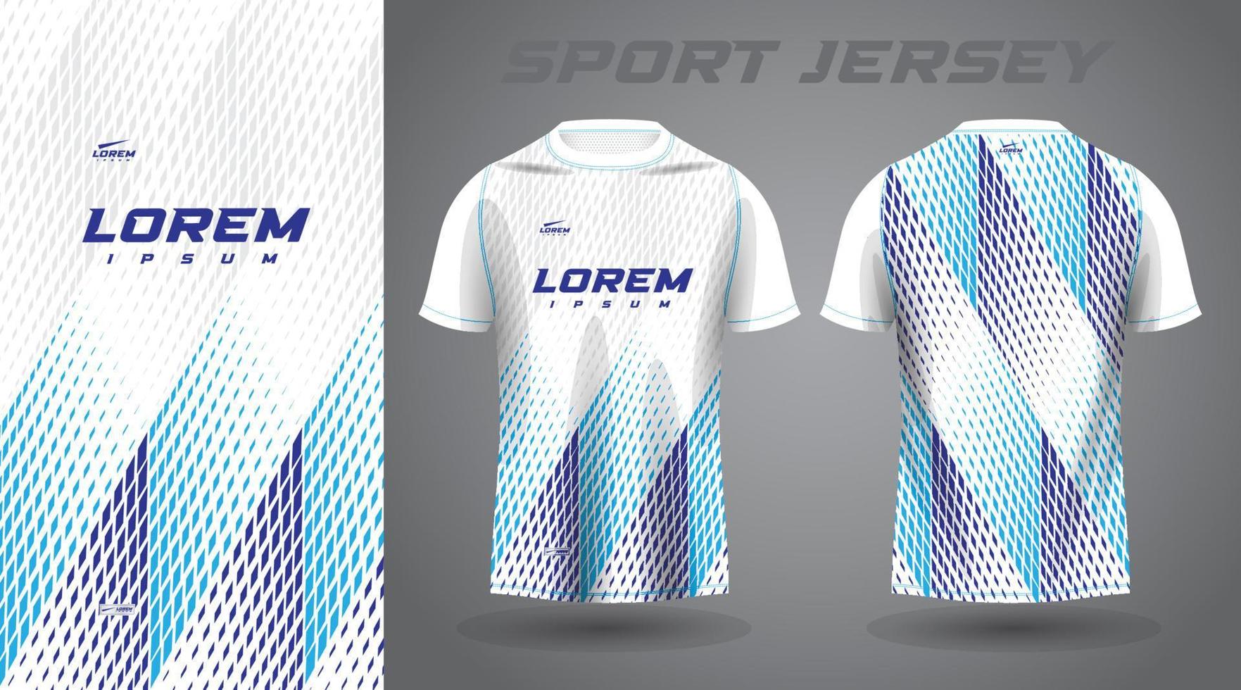 blå skjorta fotboll fotboll sport jersey mall design attrapp vektor