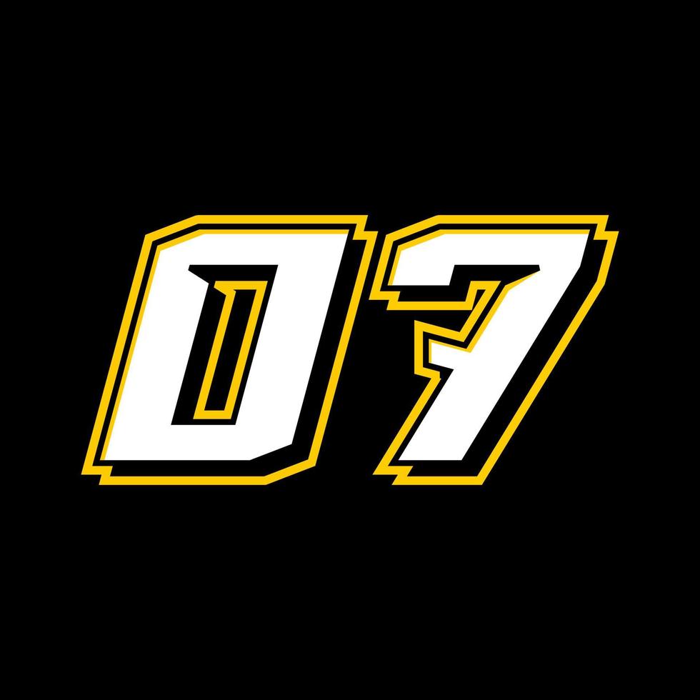Sport Rennen Nummer 07 Logo Design Vektor