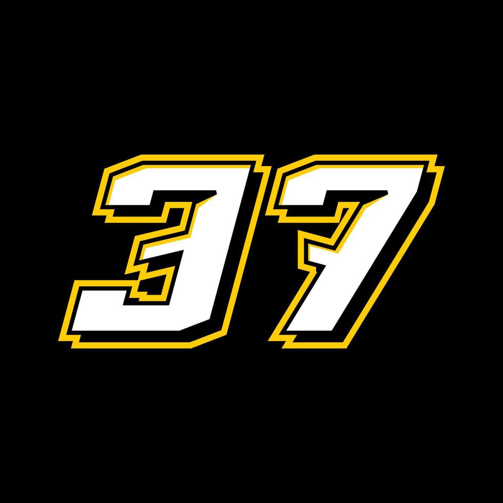 Sport Rennen Nummer 37 Logo Design Vektor