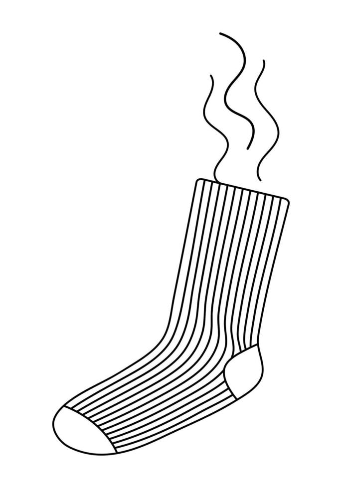 schmutzig stinkend Socke Linie Symbol Zeichen Vektor Illustration