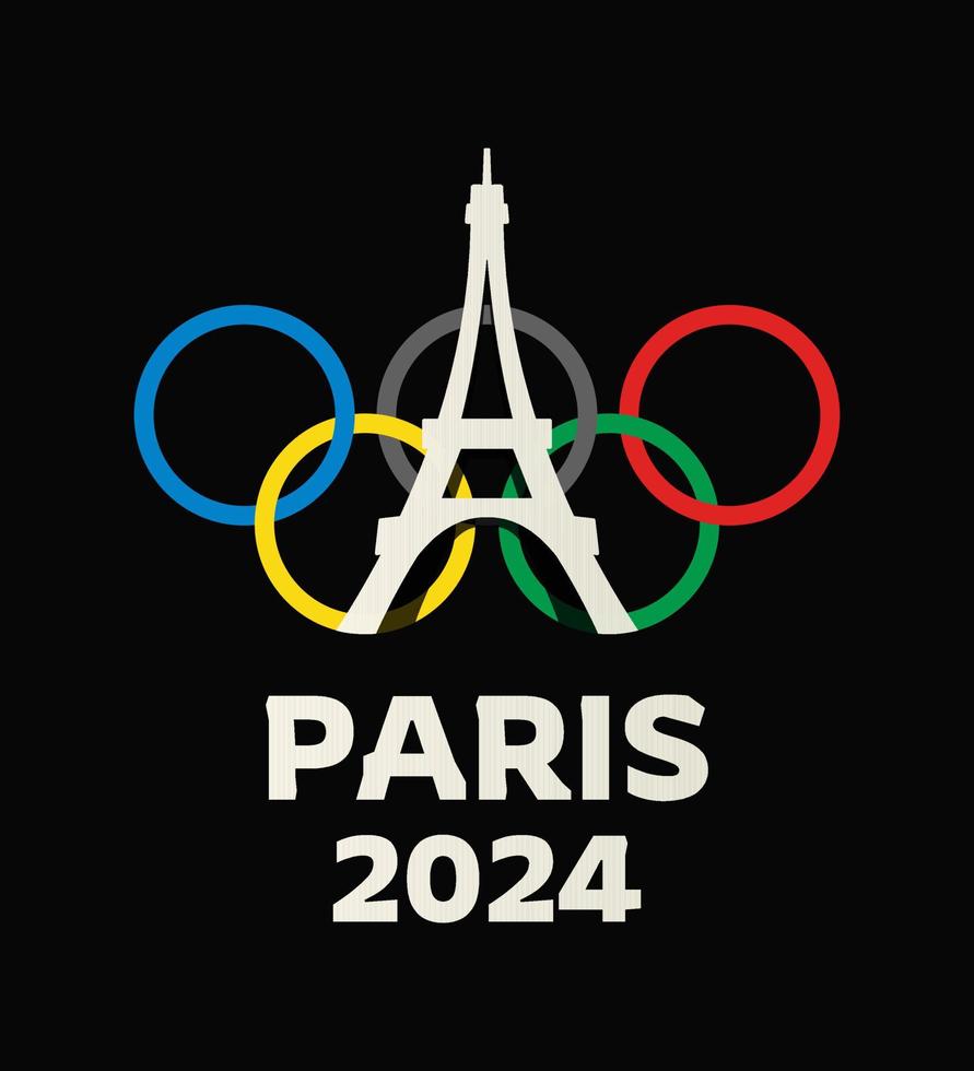 olympisch Logo Paris 2024 Vektor Illustration isoliert auf schwarz Hintergrund