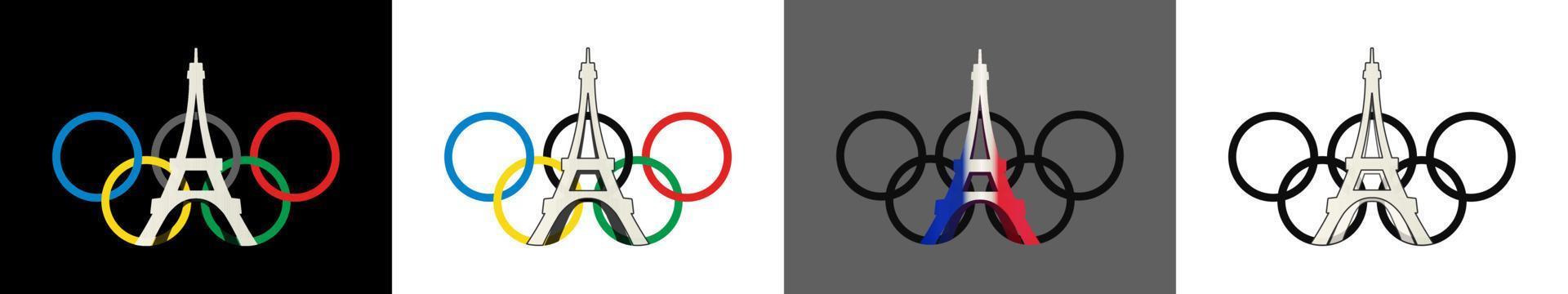 olympisch Logo Paris 2024 bunt Vektor Illustration