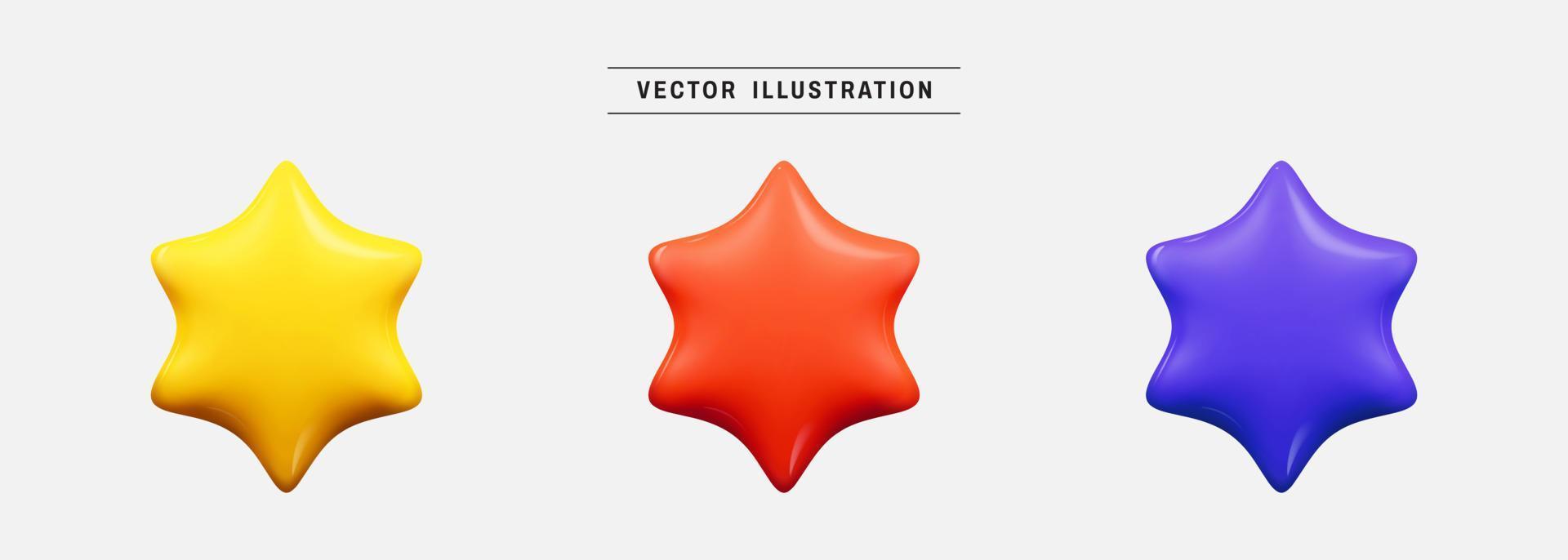 Star 3d Symbol machen. realistisch Design Elemente Sammlung. Vektor Illustration im Karikatur minimal Stil