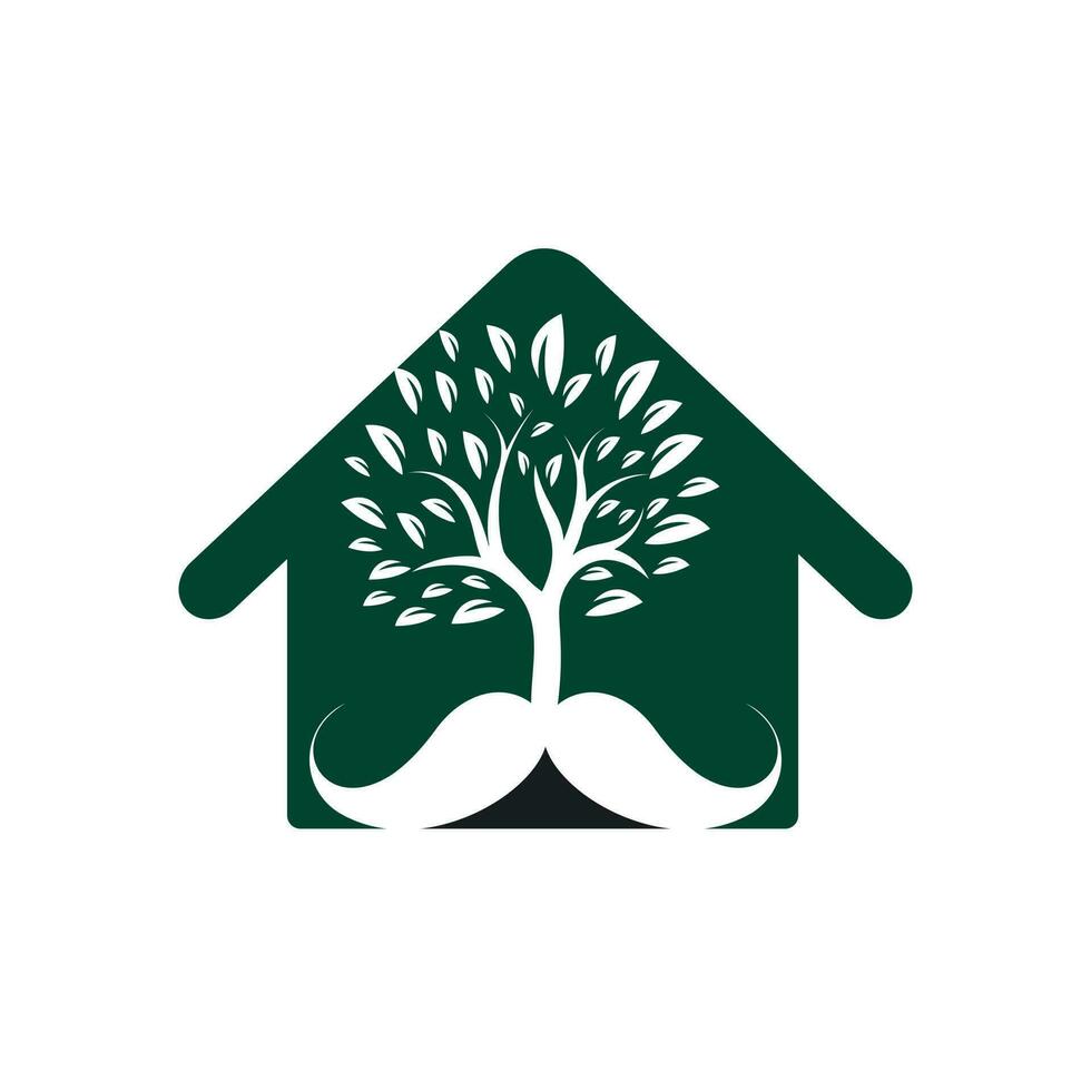 Schnurrbart Baum Vektor Logo Design Vorlage.